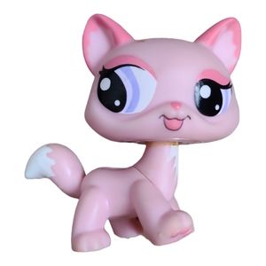 Littlest pet shop Walking Kitty Cats pink & purple eye cat 01601 rare